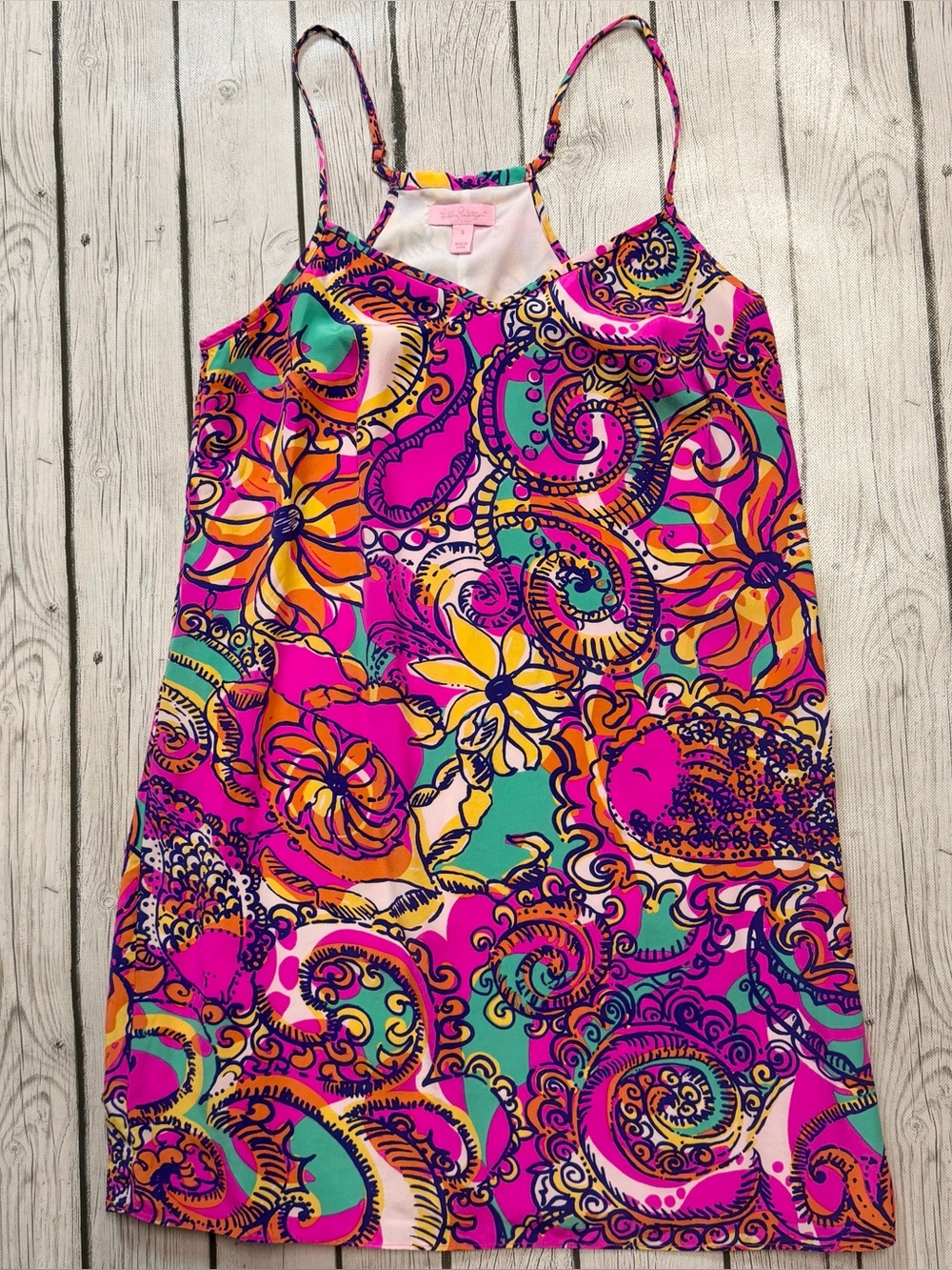 Lilly Pulitzer Women's Small Dusk Dress See And Be Seen Silk Slip